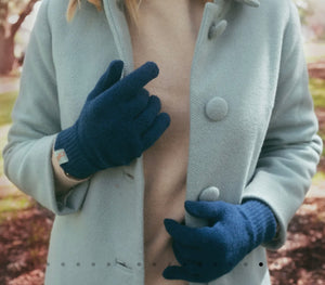 Otto & Spike - Full Finger Gloves - Australian Lambswool - Diesel Blue