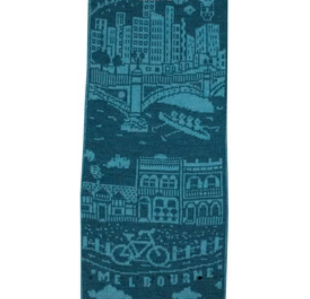 Otto and Spike - The Melbourne - Souvenir Scarf - Extra-fine Merino Wool - Blue
