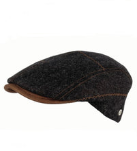 Load image into Gallery viewer, M by Flechet - Accent Stitch Flat Cap - New Wool - Noir Black
