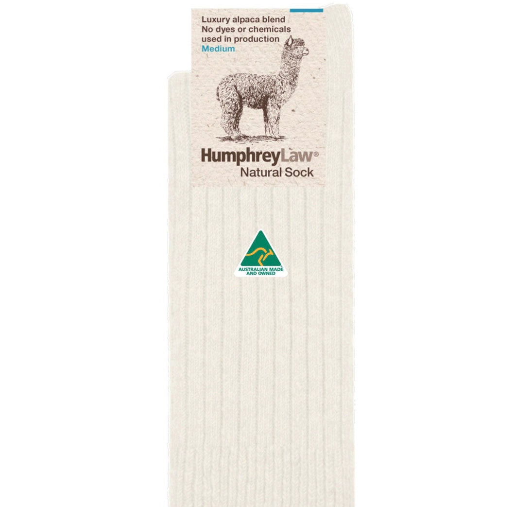 Humphrey Law - Luxury Alpaca Blend Health Socks - Unbleached Natural