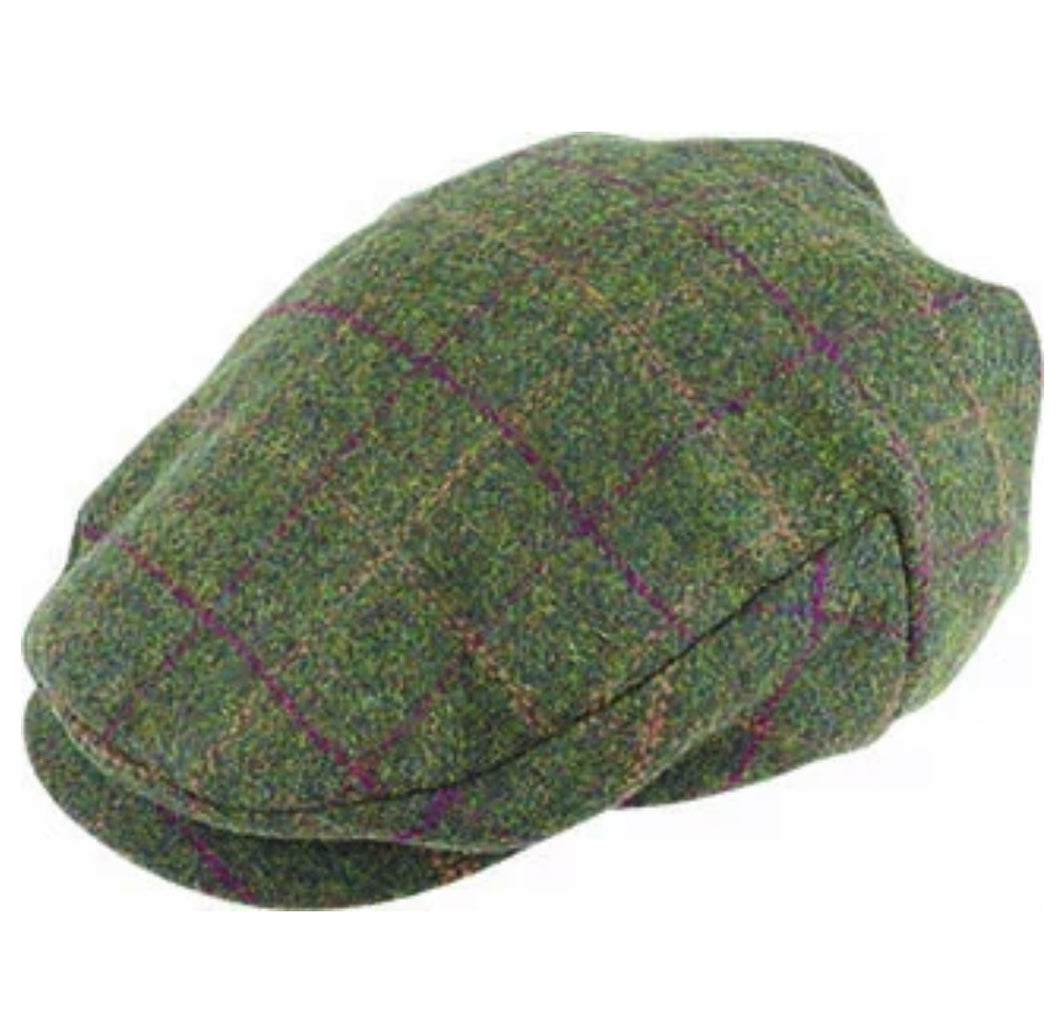 Ivy Cap - Wool Blend - Check Olive