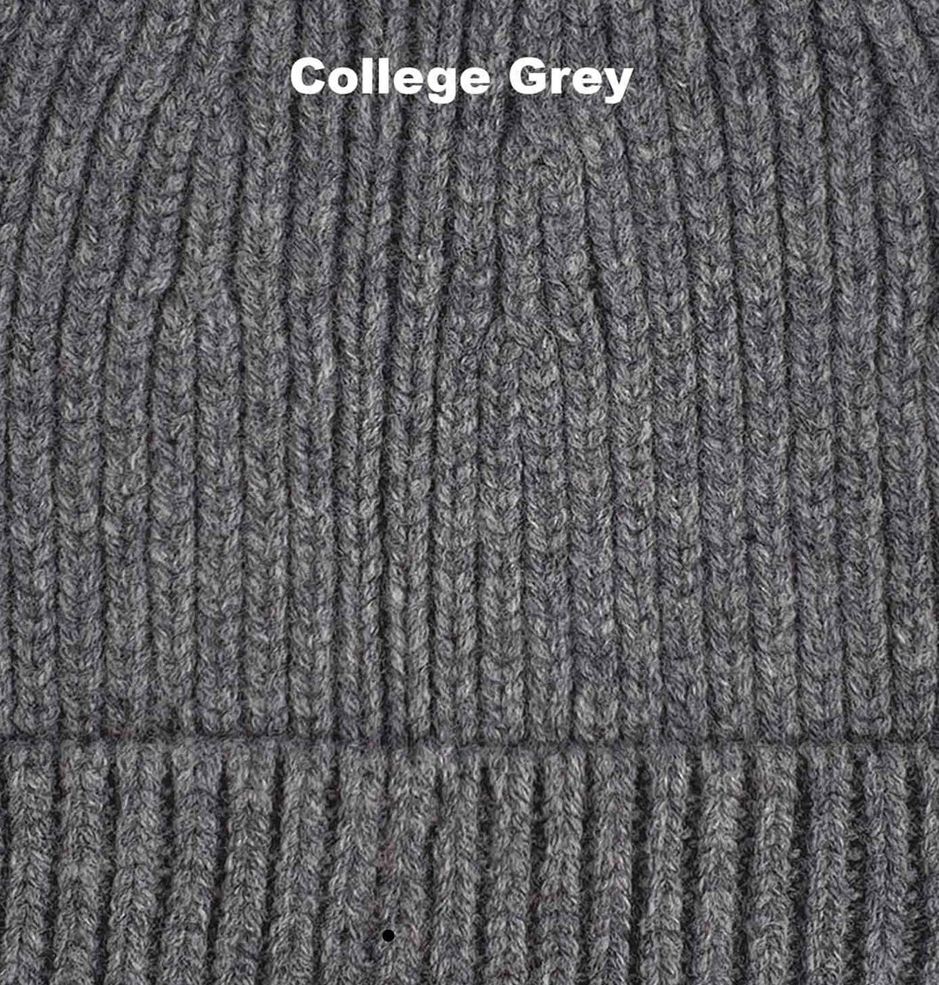 Fixed Beanie - Australian Merino - College Grey