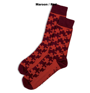 Otto & Spike - Jigsaw - Australian Cotton Socks -Maroon / Red