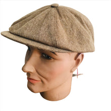 Load image into Gallery viewer, Flèchet - Pure French Silk 8 panel Cap  - Peaky blinder - Made in France - Beige
