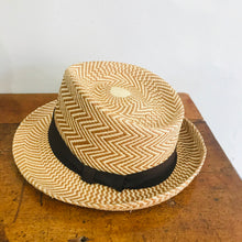 Load image into Gallery viewer, Truffaux -  Herringbone Trilby - Panama - Natural/ Brown
