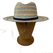 Load image into Gallery viewer, Truffaux - Seafarer - Sun Hat - Panama - Textured Weave - Blue &amp; Cream with rope detail
