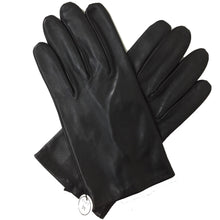 Load image into Gallery viewer, Men’s Silk Lined Kid Leather Gloves - Black
