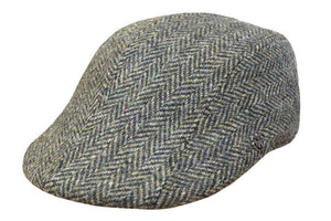 Hills Hats - Duckbill Cap / Ivy Cap - Dartford English Tweed - Green - XL