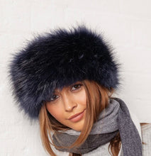 Load image into Gallery viewer, Faux Fur - Cossack Headband  - Ink Navy

