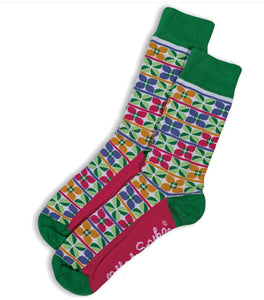 Otto & Spike - Clarice Socks - Australian made - Cotton - Grass + Raspberry