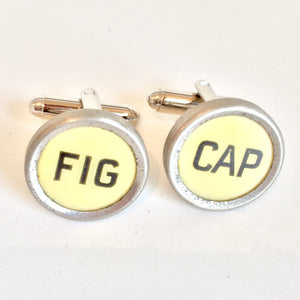 Typewriter - Cuff links - FIG & CAP Key - Vintage Cream