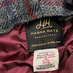 Hanna - Connery Cap - 8 Piece - Harris Wool  Tweed - #L0081 Grey Blue Red