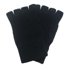 Otto & Spike - Fagins - Fingerless Gloves - Australian Lambswool -  Black