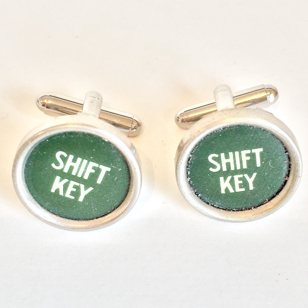 Typewriter - Cuff links - SHIFT KEY - Green