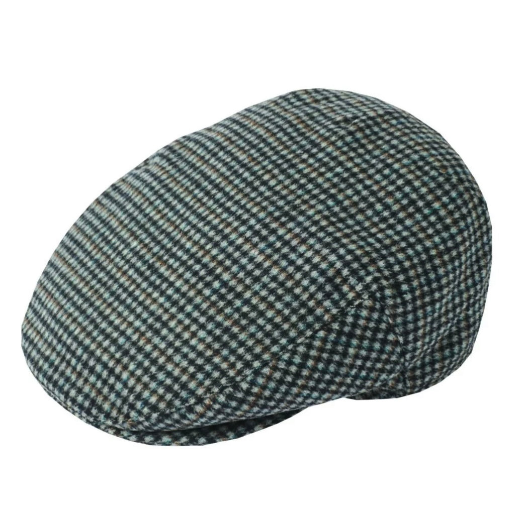 Failsworth Norwich Wool Blend Flat Cap #750 Brown Herringbone 57cm