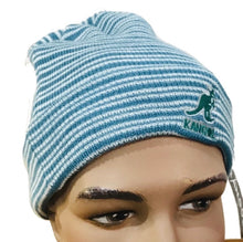 Load image into Gallery viewer, Kangol - Slouch Beanie - Unisex - Green + White Stripes

