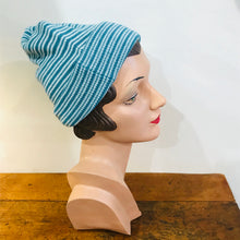 Load image into Gallery viewer, Kangol - Slouch Beanie - Unisex - Green + White Stripes
