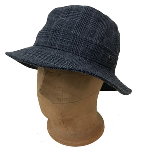 Hills Hats - Epsom Bucket Hat - Wool Blend - Charcoal Check - Small