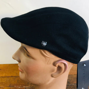 Hills Hats - Duckbill Cap / Ivy Cap - Melton Wool - Black - XL