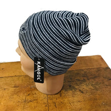 Load image into Gallery viewer, Kangol - Slouch Beanie - Unisex - Black + White Stripes
