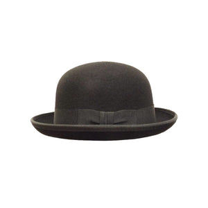 Hills Hats - Classic Bowler - Merino Wool Felt - Black - Medium and Large