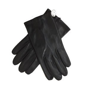 Men’s Silk Lined Kid Leather Gloves - Black