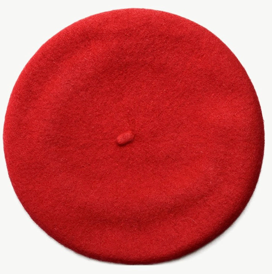 Classic Beret - 100% Wool - Red