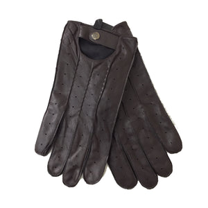 Men’s Leather Driving Gloves - Rich Brown